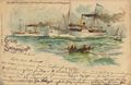 Swinem�nde, Pommern/Dampfer Swinem�nde und Heringsdorf begegnen sich im Stettiner Haff