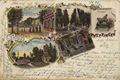 Schwetzingen, Baden-W�rttemberg/Abschied des Kronprinzen Friedrich am Schloss 1870; Bassin mit Font�nen; Moschee mit Merkurtempel