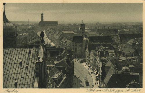 Augsburg, Bayern: Blick vom Perlach gegen St. Ulrich