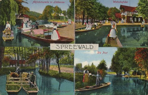 Spreewald (Gebiet), Brandenburg: Abfahrtsstelle in L�bbenau; Wotschofska; Postamt