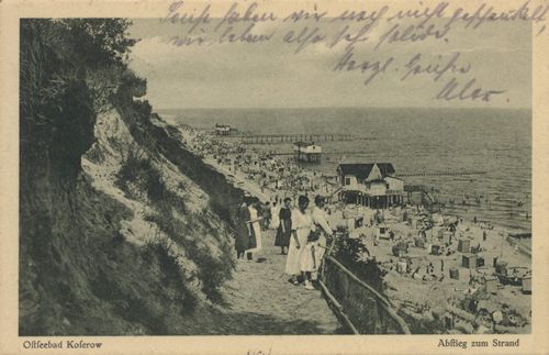 Koserow (Usedom), Mecklenburg-Vorpommern: Abstieg zum Strand