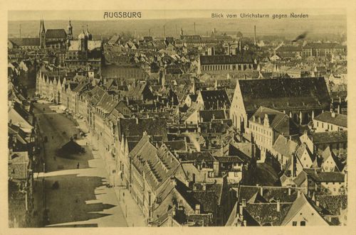 Augsburg, Bayern: Blick vom Ulrichsturm gegen Norden