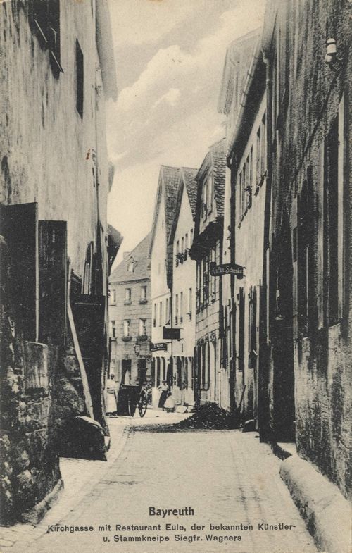 Bayreuth, Bayern: Kirchgasse mit Restaurant Eule