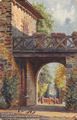 Bad Homburg v. d. H�he, Hessen/Saalburg, Blick durch die Porta Decumana auf Homburg, Schloss und Erl�serkirche