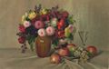 �pfel, Trauben, Blumen