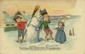 Kind zerst�rt Schneemann