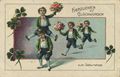 4 Jungen mit Blumen und Gl�cksklee
