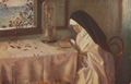 Lesende Nonne im Herbst