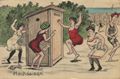 Damentoilette in der Badehochsaison