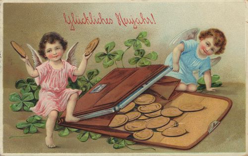 Mit Geldb�rse und Klee