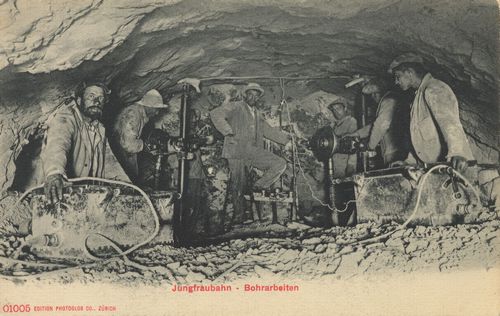 Jungfraubahn, Bohrarbeiten