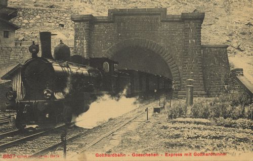 Gotthardbahn-Goeschenen-Express mit Gotthardtunnel
