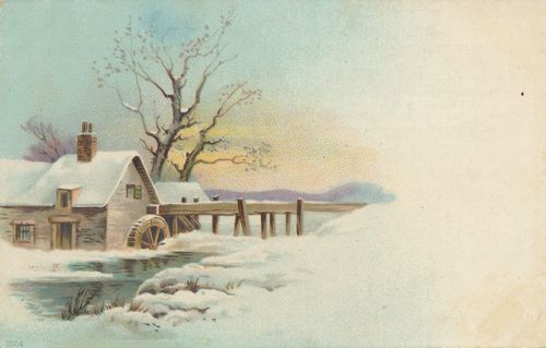 Wasserm�hle im Schnee
