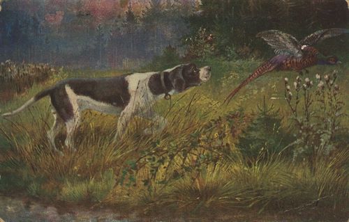 Hund mit Fasan