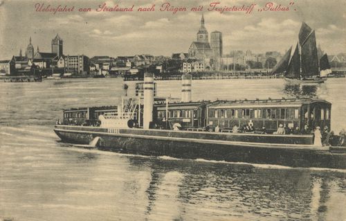 �berfahrt von Stralsund nach R�gen mit Trajectschiff 'Putbus'