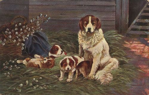 H�ndin mit Welpen [2]