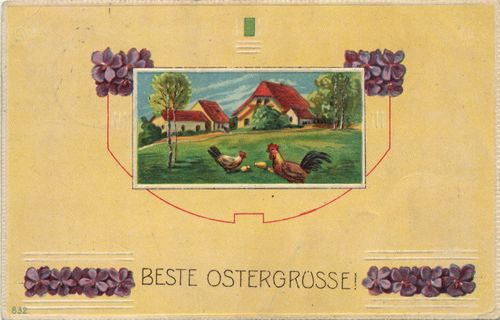H�hnerfamilie auf der Wiese