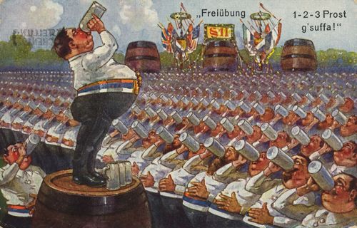 'Frei�bung 1-2-3 Prost g'suffa!'