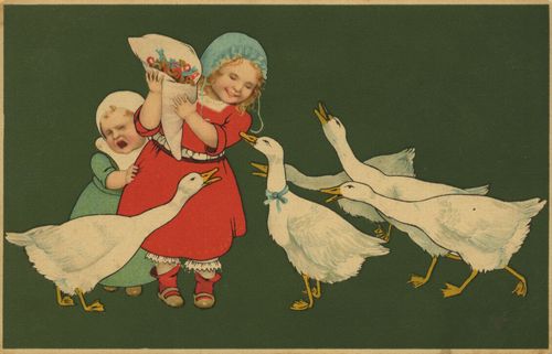 Kinder mit G�nsen