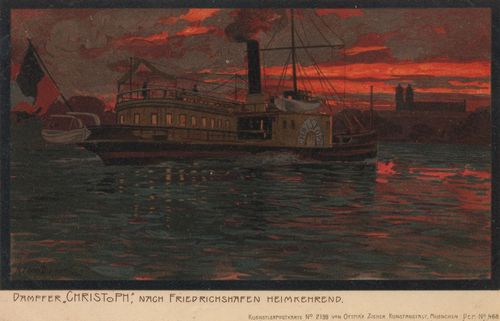 Dampfer 'Christoph', Einfahrt nach Friedrichshafen