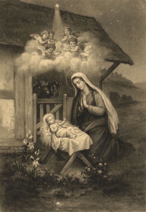 Maria mit Kind und Engelserscheinung