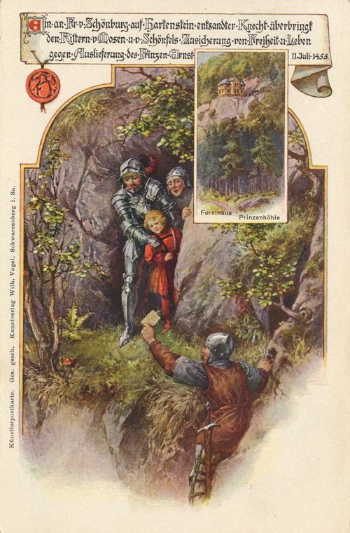 Die Ritter von Mosen und von Sch�nfels besch�tzen den Prinzen Ernst (1455)