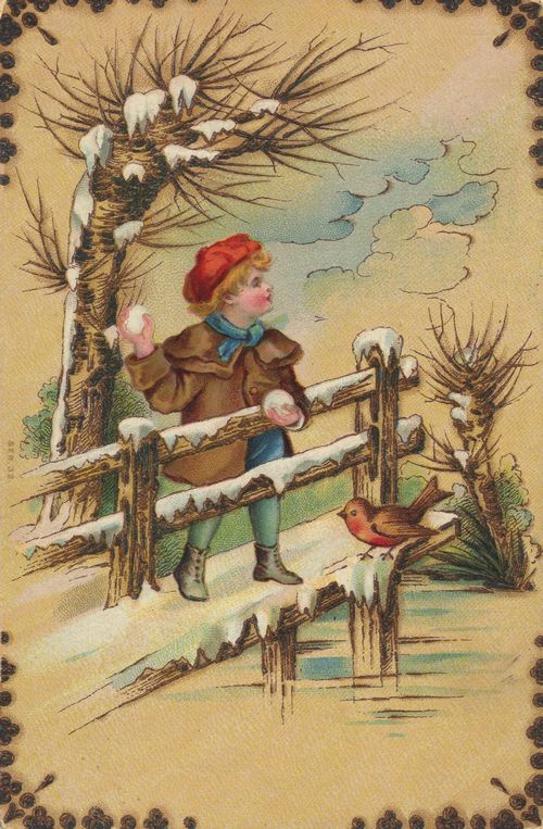 Schneeball werfend