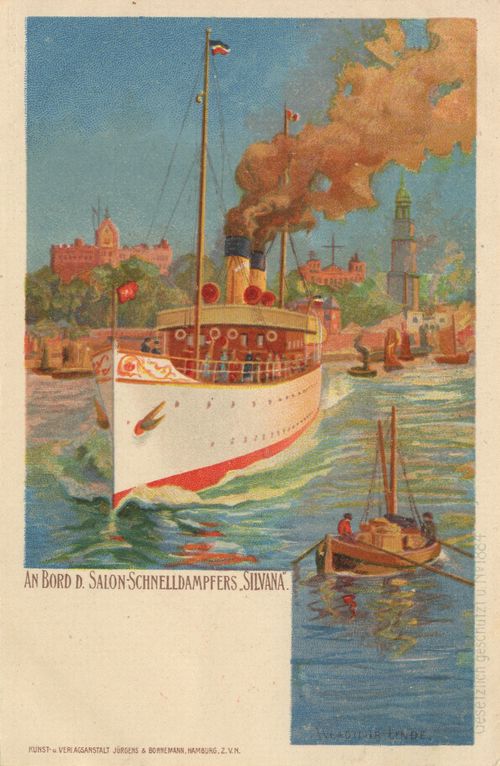 An Bord des Salonschnelldampfers 'Silvana'