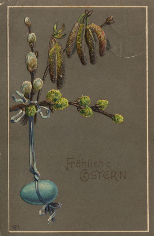 Weidek�tzchen und blaues Ei
