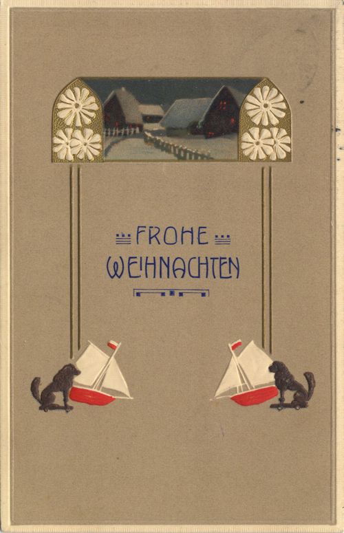 Dorf in Jugendstilrahmen