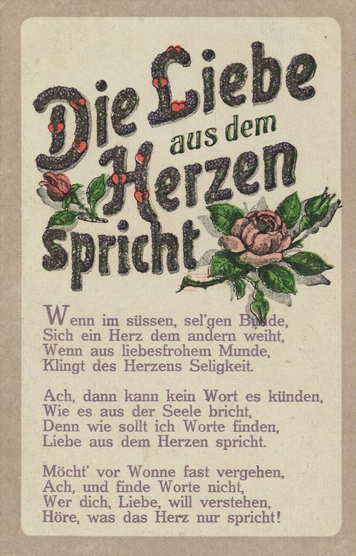 'Die Liebe aus dem Herzen spricht...'