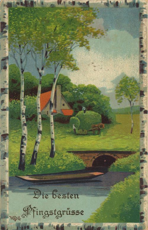 Landhaus mit gem�htem Gras