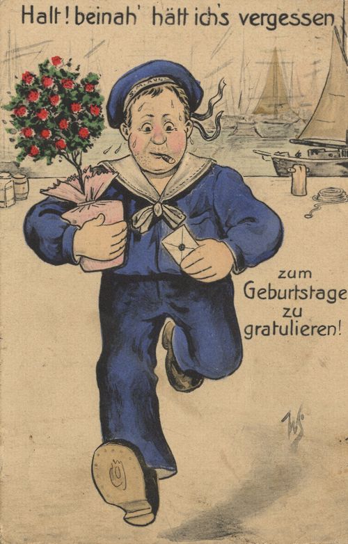 'Halt! beinah' h�tt ich's vergessen zum Geburtstage zu gratulieren!'