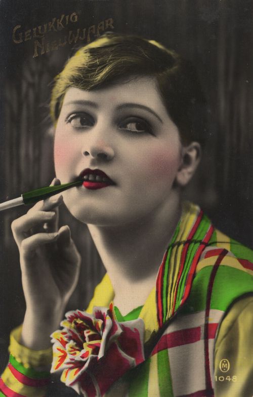 Rauchende Frau ('Gelukkig Nieuwjaar')