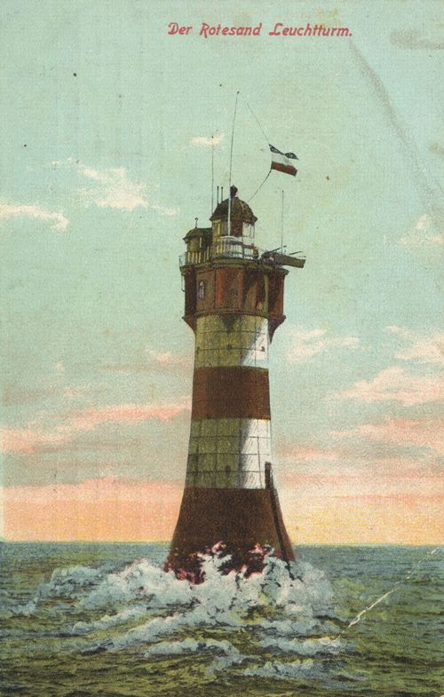 Rotesandleuchtturm vor der Weserm�ndung