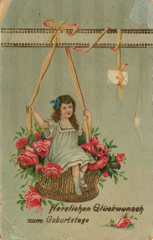 M�dchen in der Blumenschaukel