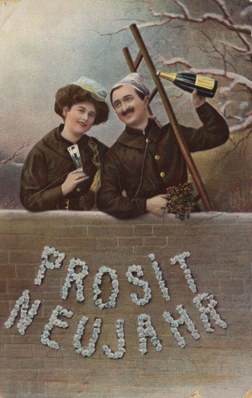Paar mit Sekt
