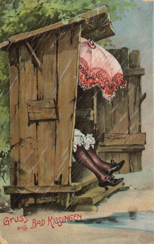 Toilettenh�uschen im Regen