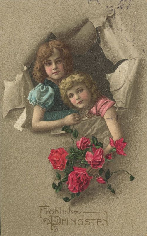 M�dchen mit Rosen