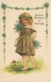 M�dchen mit Blumen und Pilz