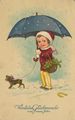Mit Hund im Regen