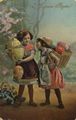 M�dchen tragen Eier im Korb