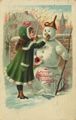 M�dchen schm�ckt Schneemann
