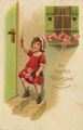 M�dchen klingelt an der T�r