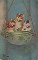 3 Katzenbabies im Korb
