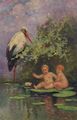 Storch mit S�uglingen