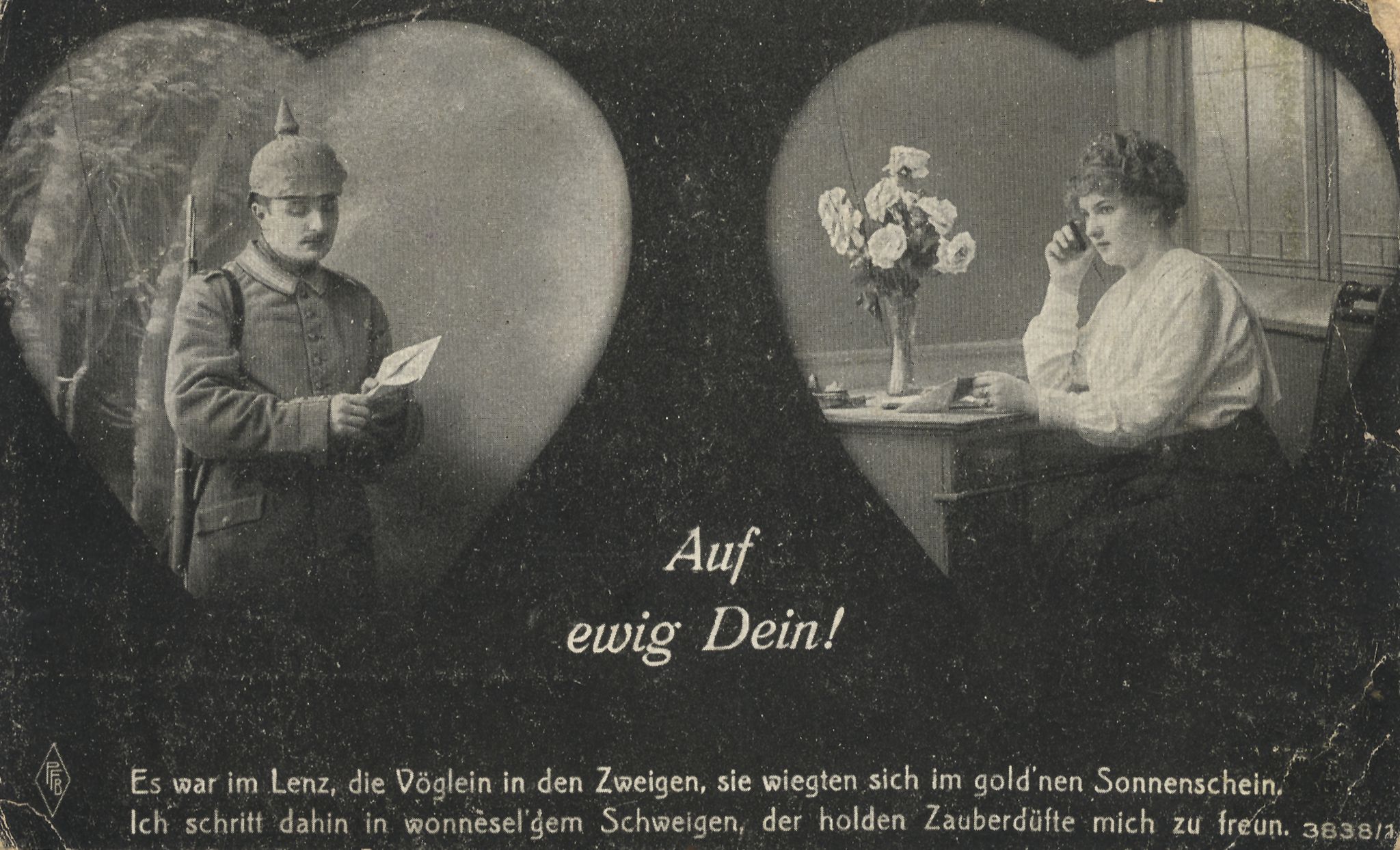 Erster Weltkrieg, VaterlÃ¤ndischer und emotionaler Kitsch, Paar, 'Auf e...