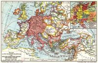 Mittelalter. I. (Karten) Europa zur Zeit der gr��ten Ausdehnung des Heiligen R�mischen Reiches Deutscher Nation.