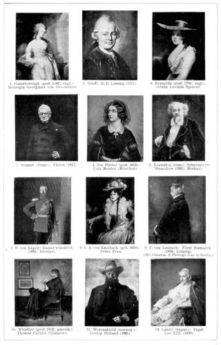 Portr�tmalerei. II. 1. Gainsborough (gest. 1788; engl.): Herzogin Georgiana von Devonshire. 2. ...