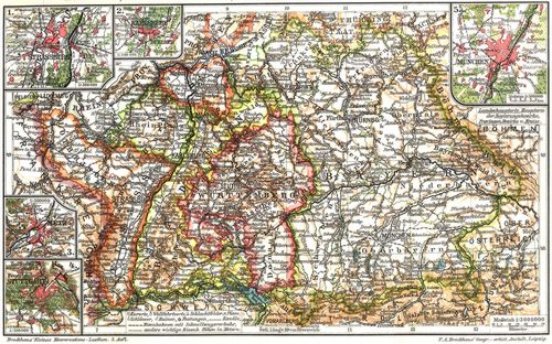 Bayern, W�rttemberg, Baden und Elsass-Lothringen. I. (Karten)